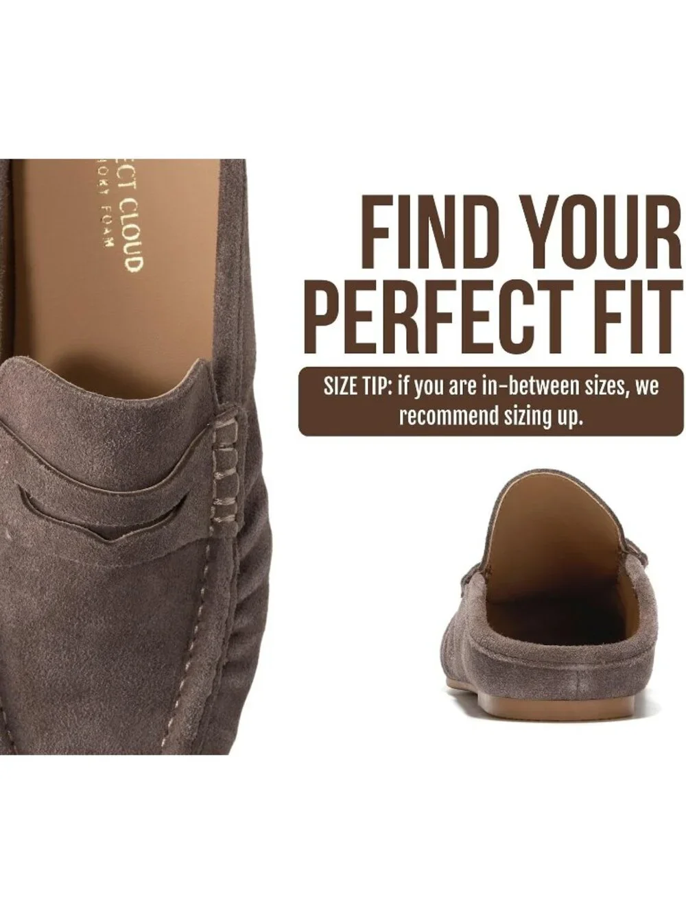 🆕Women's Chocolate Genuine Leather Penny Loafers Mules with Memory Foam Insole